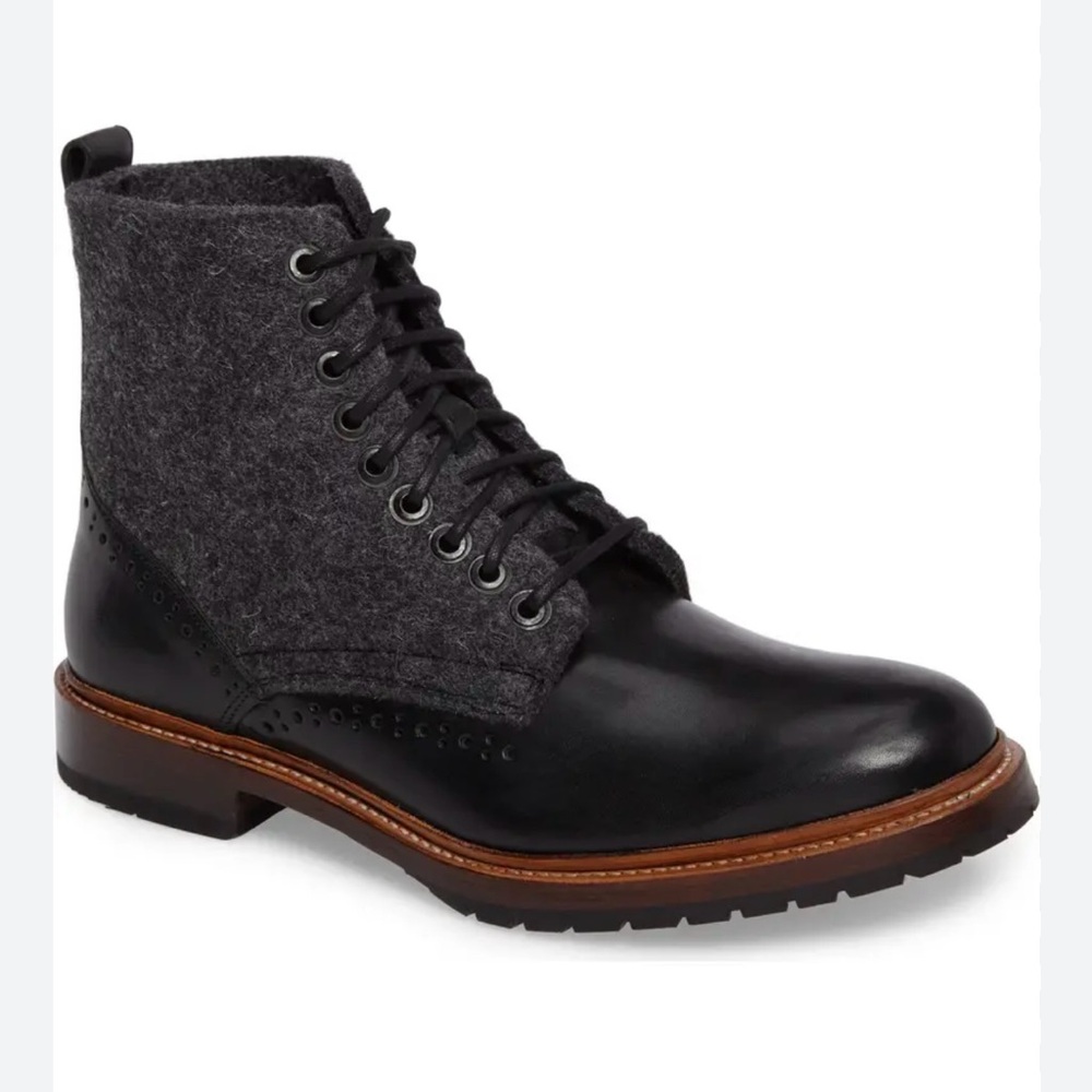 Men's Black and Gray Stacy Adam’s wingtip  Boots